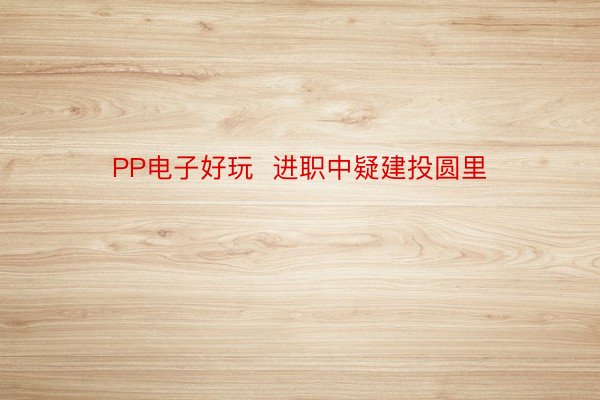 PP电子好玩  进职中疑建投圆里